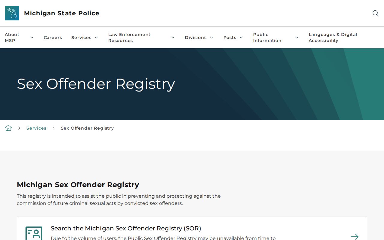 Commerce Township resident lookup official Michigan offender registry search