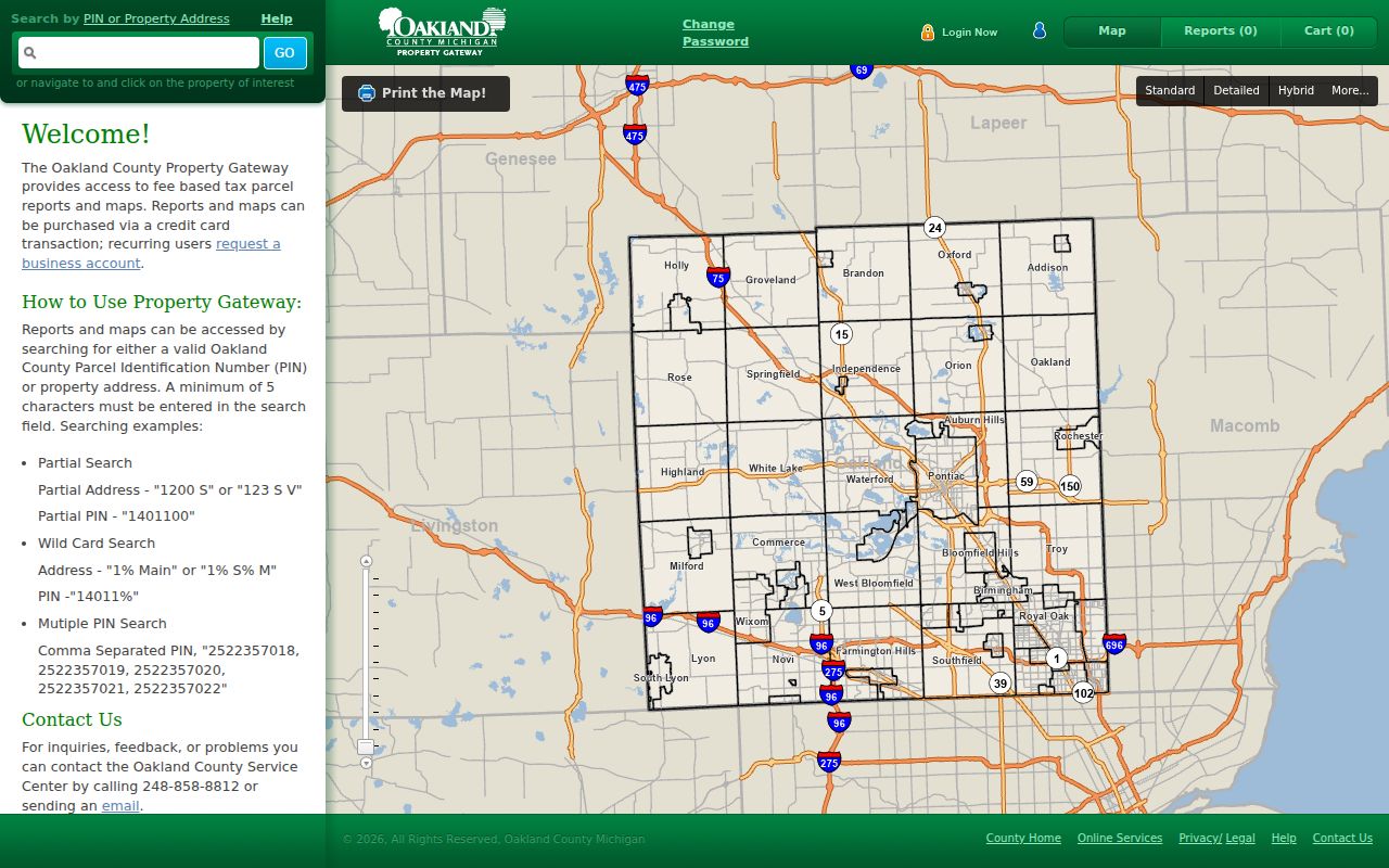 Commerce Township residents directory Property Gateway address and parcel search